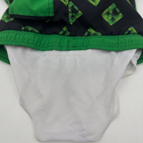 Minecraft Boys Swim Shorts Trunks Youth Small 6 7 Creeper Green Pool Mojang - Picture 6 of 9